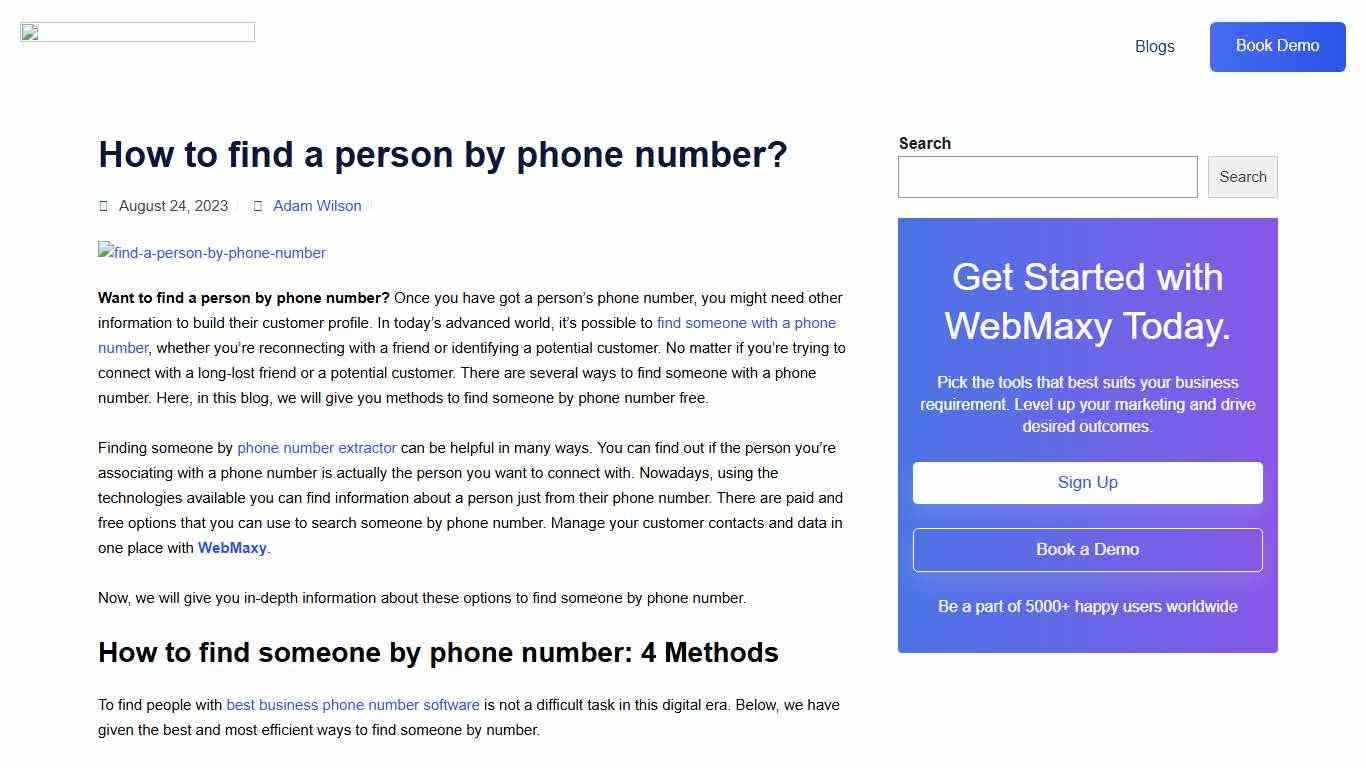 How to find a person by phone number | WebMaxy eGrowth