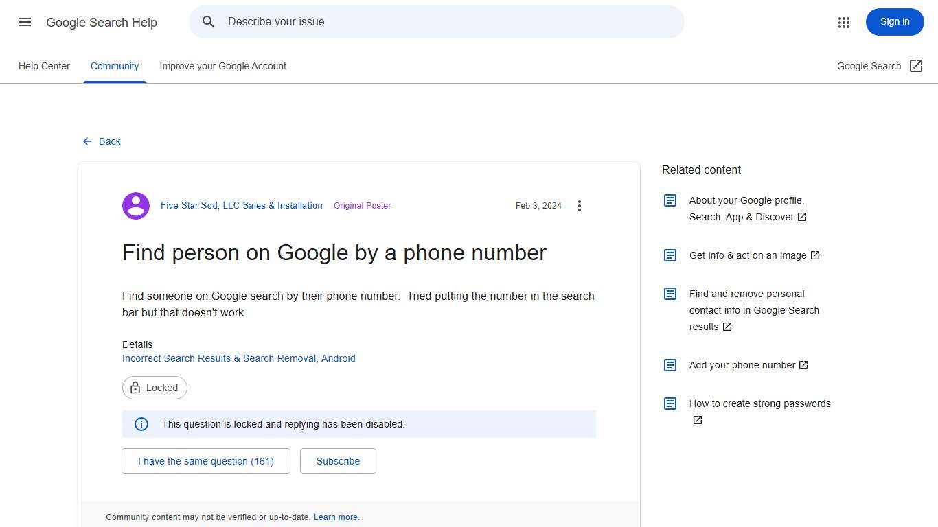 Find person on Google by a phone number - Google Search Community